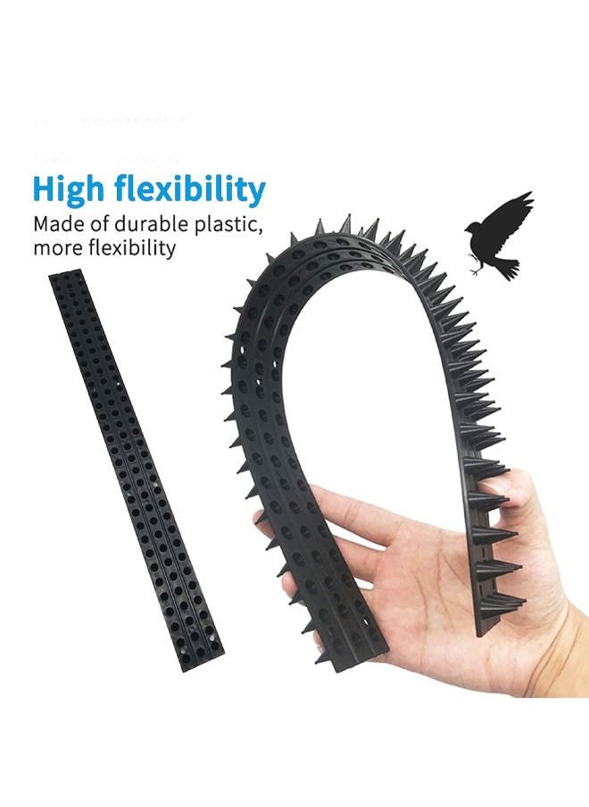 Generic - Bird Spikes 10 Pack Bird Deterrent Spikes for Small Birds Squirrel Crow Bird Defender Spikes for Outside to Keep Birds Away Plastic Fence Spikes for Roof and Railing Black - Image 1