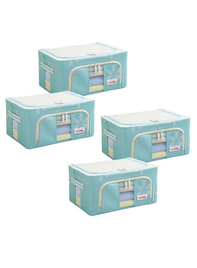 BlushBees Living Box - Foldable Storage Boxes for Clothes, Saree Cover Bags - 44 Litre, Pack of 4, Blue (AR-2085) - Image 1
