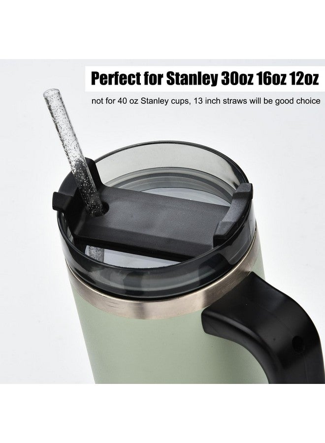 ALINK ALINK 12-Pack Glitter Reusable Clear Plastic Straws, 11" Long Hard Tumbler Replacement Drinking Straws for 16 OZ 20 OZ 30 OZ Stanley, YETI, Starbucks Tumblers with Cleaning Brush - Image 5