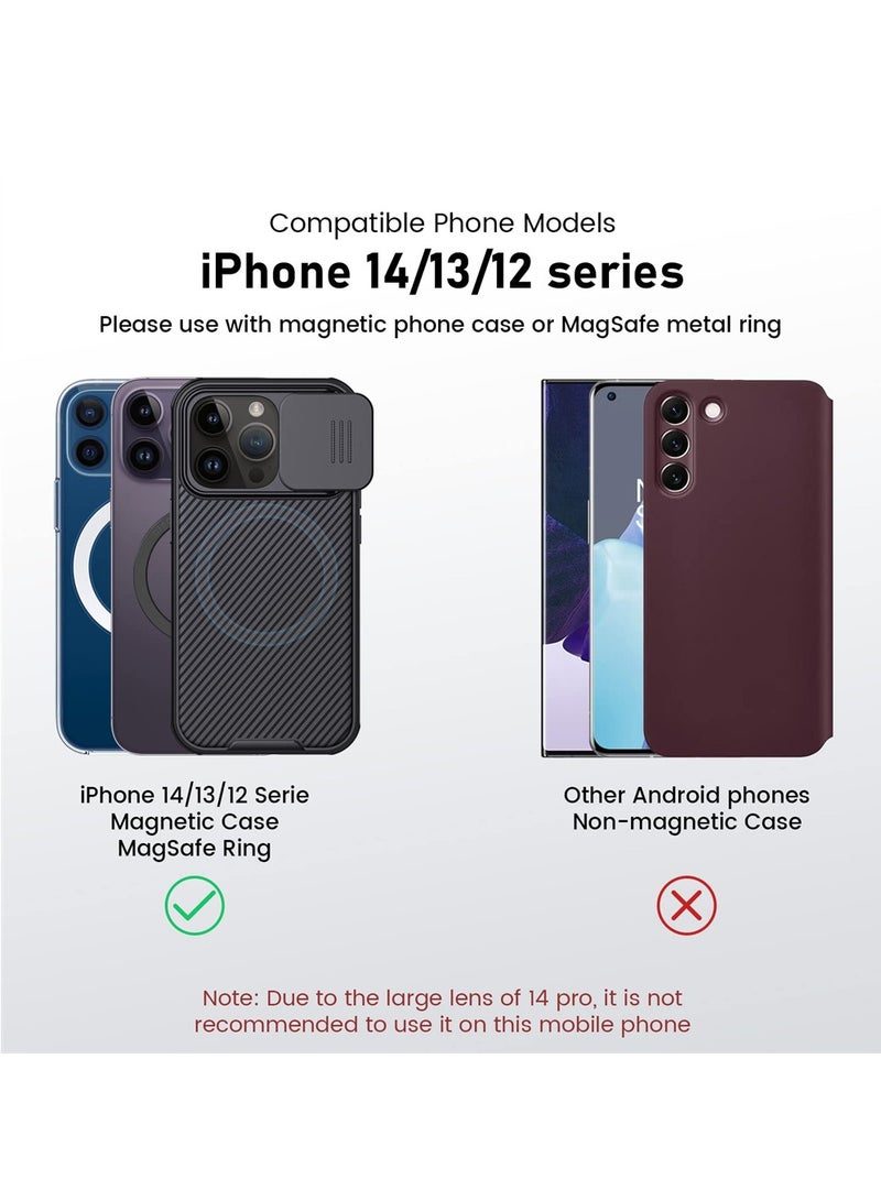 Captaintech Magnetic Detachable Phone Mount for Magsafe Compatible with iPhone 14 13 12 Pro Max Wall Car Monitor Laptop with 2 Bases Black - Image 5