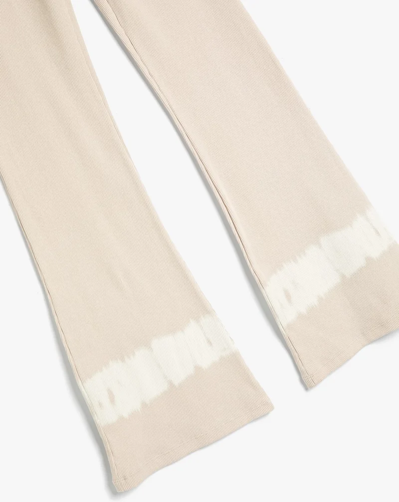 KOTON Flared Leg Trousers Cotton with Batik Detail