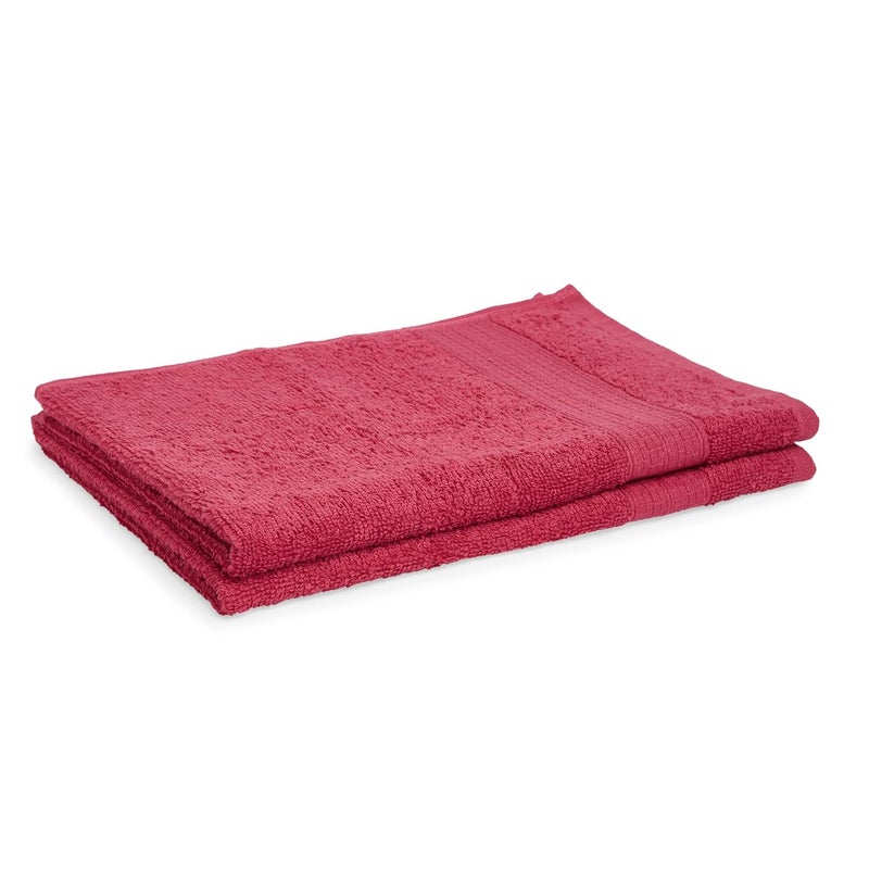 Spaces 100% Cotton Hand Towel Ultra Absorbency Easy Care Light Weight NA(Solid 40CMX60CM)-Rose - Image 2