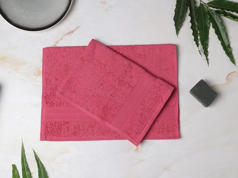 Spaces 100% Cotton Hand Towel Ultra Absorbency Easy Care Light Weight NA(Solid 40CMX60CM)-Rose - Image 1