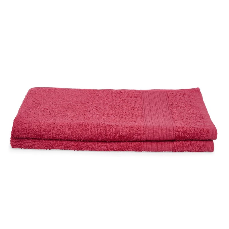 Spaces 100% Cotton Hand Towel Ultra Absorbency Easy Care Light Weight NA(Solid 40CMX60CM)-Rose - Image 3