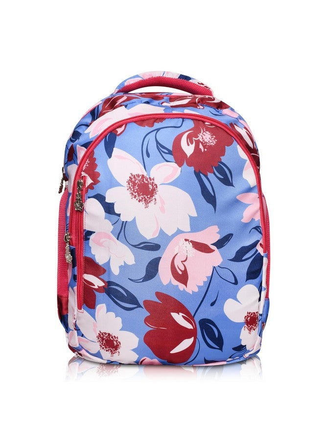 Stylbase Floral Multi Printed Waterproof Bag Ideal For Tuition College Backpack School Bag For Girls 12 years Stylish and Trendy bag for girls 18 Inch Pink - Image 1