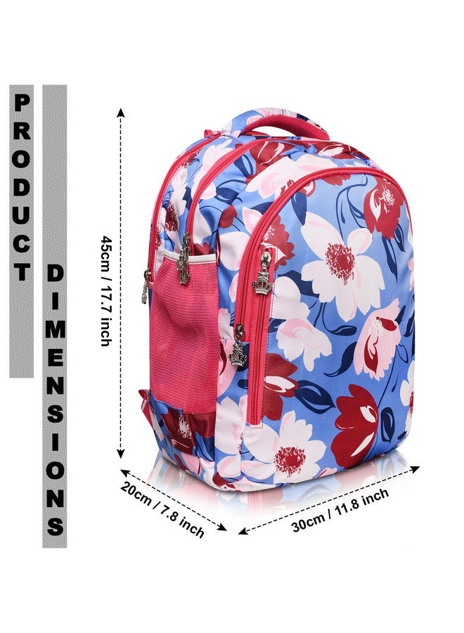 Stylbase Floral Multi Printed Waterproof Bag Ideal For Tuition College Backpack School Bag For Girls 12 years Stylish and Trendy bag for girls 18 Inch Pink - Image 2