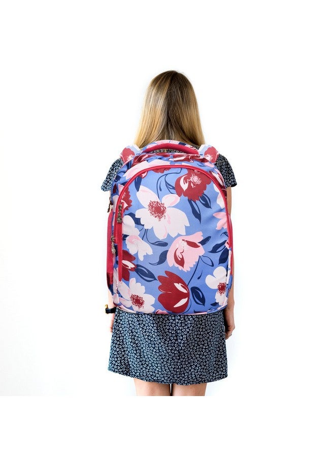 Stylbase Floral Multi Printed Waterproof Bag Ideal For Tuition College Backpack School Bag For Girls 12 years Stylish and Trendy bag for girls 18 Inch Pink - Image 5