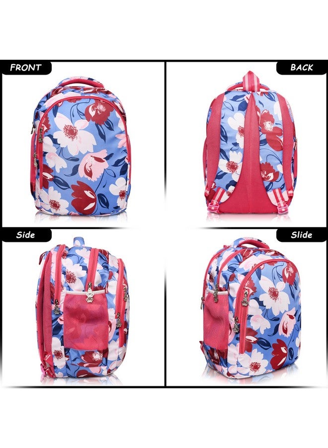 Stylbase Floral Multi Printed Waterproof Bag Ideal For Tuition College Backpack School Bag For Girls 12 years Stylish and Trendy bag for girls 18 Inch Pink - Image 3