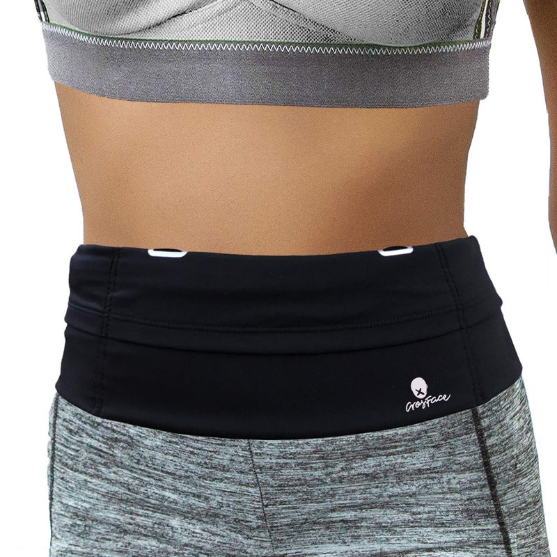 CrosFace Universal One Size Waist Pack, Black, Water Resistant, Secure Pockets, Comfortable Design - Image 1