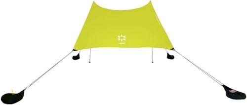 Neso Grande Portable Beach Tent Sun Shelter - Lightweight Beach Shade Canopy - Easy Setup for Family Outings - Patented Reinforced Corners - UPF 50+ Sun Protection - 7ft Tall, 9 x 9ft - Lemon - Image 1