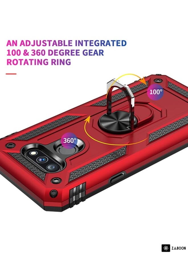 For LG Harmony 4 Shockproof TPU + PC Protective Case with 360 Degree Rotating Holder(Black)