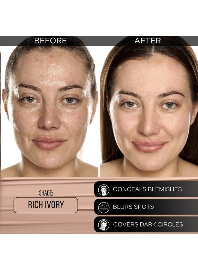 فاسيسكانادا كريم أساس FACESCANADA All Day Hydra Matte | كريم أساس 3 في 1 + كريم مرطب + عامل حماية من الشمس 30 | ترطيب الصبار لمدة 24 ساعة وفيتامين سي | يدوم لمدة 10 ساعات | تغطية متوسطة إلى عالية قابلة للبناء | عاجي غني 013 | 25 مل، عبوة من قطعة واحدة - Image 2