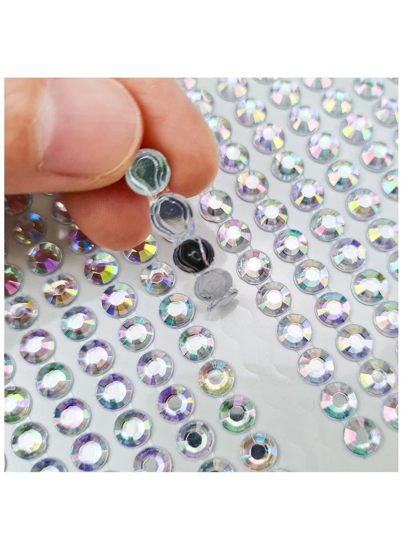 3090 Pcs 4 Sheets Rhinestone Stickers 3/4/5/6 mm Self Adhesive Craft Rhinestones Gems for Face Eyes Makeup Hair Body - Image 3