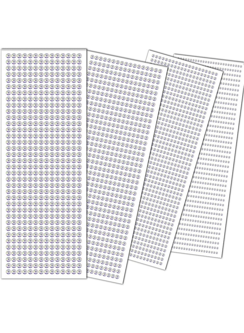 3090 Pcs 4 Sheets Rhinestone Stickers 3/4/5/6 mm Self Adhesive Craft Rhinestones Gems for Face Eyes Makeup Hair Body - Image 1
