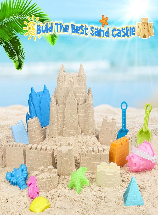FUSPWEAO Beach Toys Sand Toys for Kids, Sand Castle Toys with Castle Bucket, Sand Molds, Shovel and Rake, Sandbox Toy for Toddlers 1-3 4 5 6 7 8 9 10 12, Beach Summer Accessories for Kids - Image 4