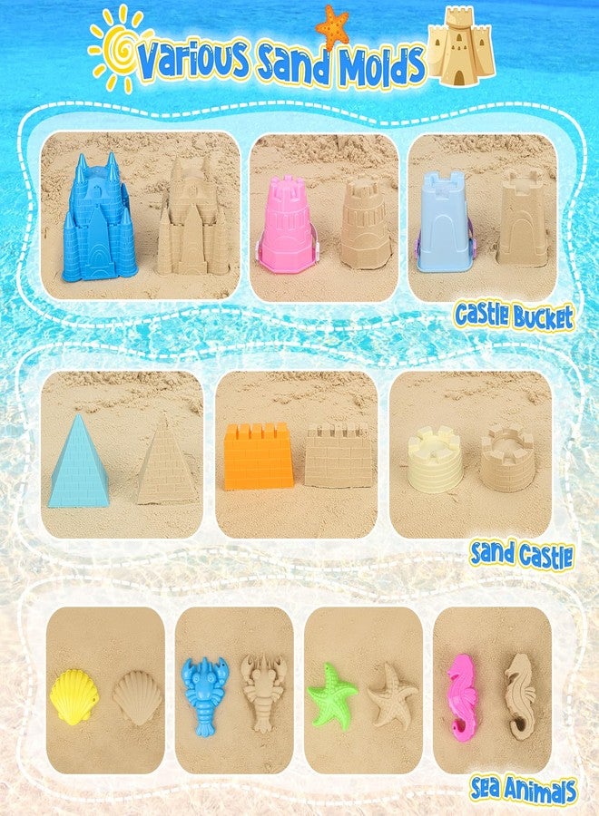 FUSPWEAO Beach Toys Sand Toys for Kids, Sand Castle Toys with Castle Bucket, Sand Molds, Shovel and Rake, Sandbox Toy for Toddlers 1-3 4 5 6 7 8 9 10 12, Beach Summer Accessories for Kids - Image 5