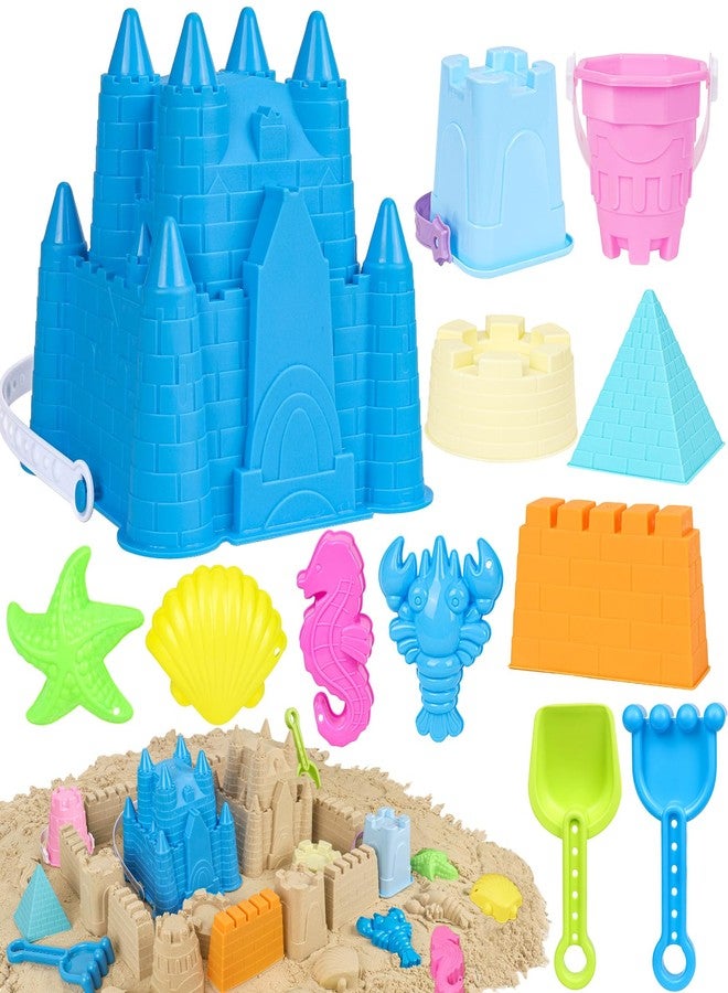 FUSPWEAO Beach Toys Sand Toys for Kids, Sand Castle Toys with Castle Bucket, Sand Molds, Shovel and Rake, Sandbox Toy for Toddlers 1-3 4 5 6 7 8 9 10 12, Beach Summer Accessories for Kids - Image 1