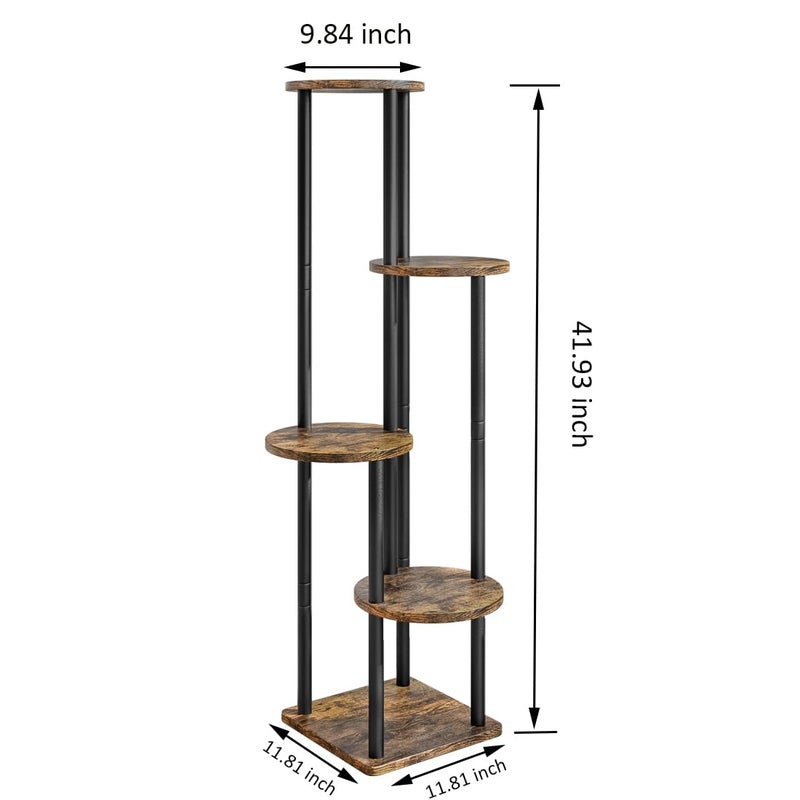 AZERPIAN Plant Stand Indoor 5 Tier Metal Plant Shelf for Multiple Plants Corner Tall Flower Holders for Living Room Balcony Bedroom Patio Garden (Black, 5 Tier) - Image 4