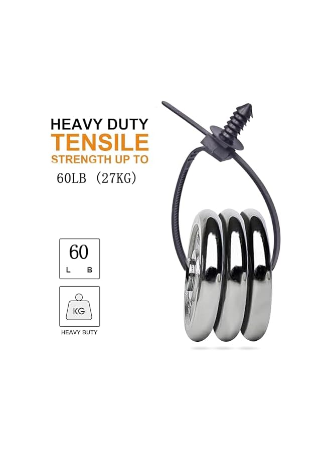 PROMASS 160Pcs Universal Nylon Push Mount Cable Zip Tie,Nylon Self Locking Cable Strap,Heavy Duty Nylon Push Mount Self Locking UV Resistant,5 Most Popular Sizes,for Indoor Wire Tying Construction Auto ect - Image 5