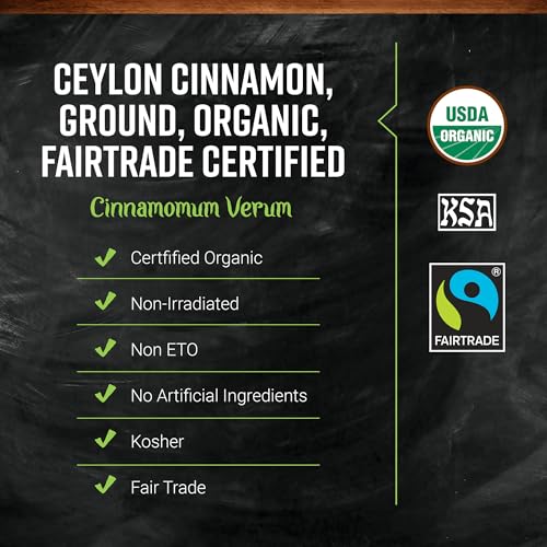 Frontier Co-op Organic Fairtrade Ground Ceylon Cinnamon Powder, Refill for Shaker, Baking, Beverages, and Cooking, Kosher | 5.57 Ounce (Pack of 1) - Image 4