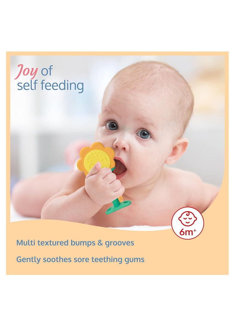 Luvlap Sunshine Silicone Teether, Dual Design Pack (Yellow), 3m+, Ideal teether for 6 to 12 Months Baby, BPA Free Teething Toys for Babies, 2 pcs - Image 5