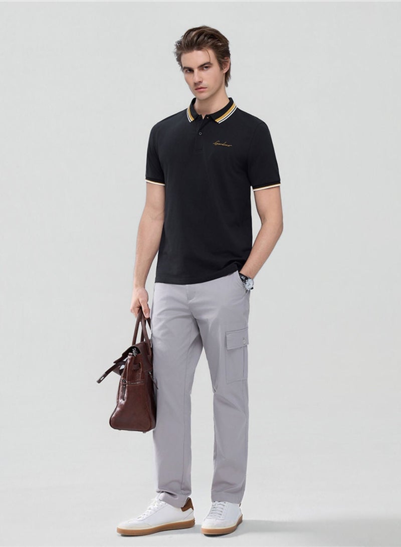 GIORDANO Men’s Slim Pique Polo with Contrast Collar & Signature Embroidery - Image 2