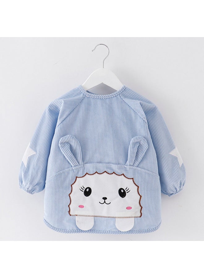 Cartoon Printed Baby Smock Bib Autumn And Winter Crystal Velvet Water-proof And Anti-dirty Inverted Gown Kidsren's Reverse Dressing A