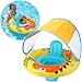 Swimbobo Inflatable Baby Swimming Float with Safe Seat and Canopy for Age 636 Months Toddler Yellow Dinosaur - Image 3
