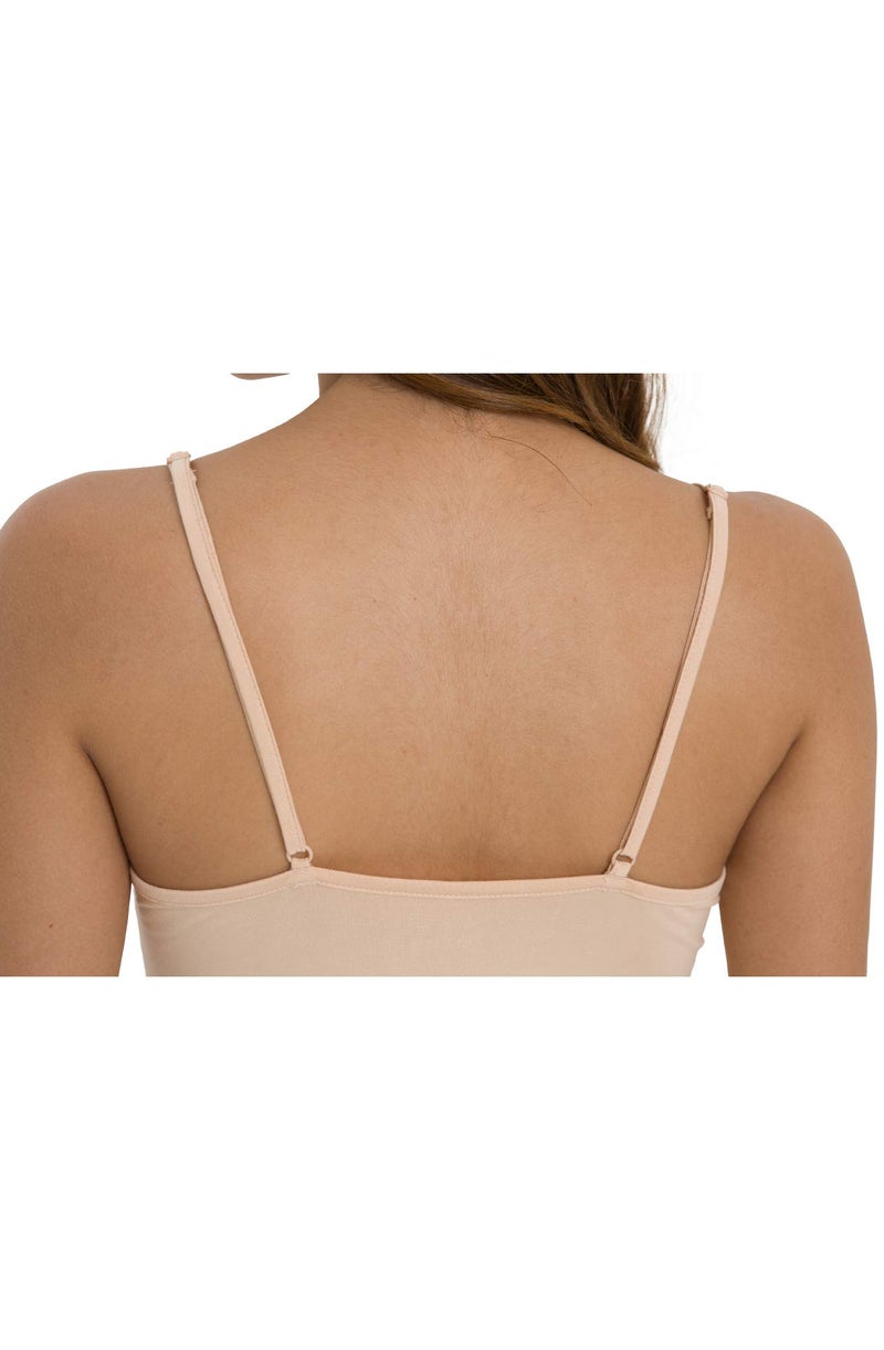 GYS Women's Bamboo Viscose Camisole Undershirt Adjustable Spaghetti Strap Layering Tank Top, Beige, Small - Image 5