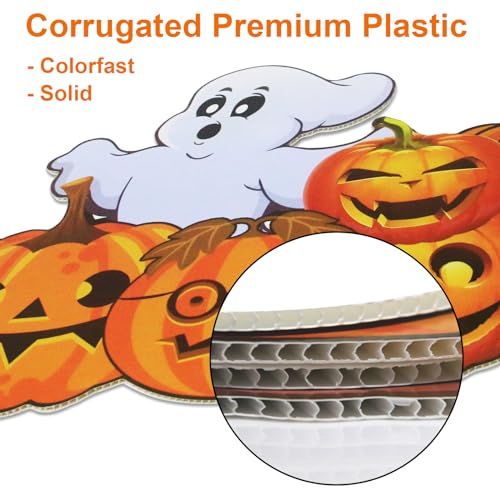 GameXcel Halloween Decorations Outdoor Yard Signs - Halloween Ghost Pumpkin 3-tiered Decor Yard Stakes Prop for Lawn Decorations Outdoor Garden Home Party Decor - Image 2