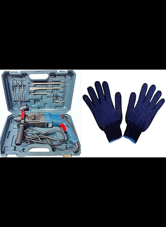 ABBASALI Rotary hammer Drill Machine 2-26mm-2200W demolition hammer 5 pieces Extra bit & 1Pair Hand Gloves - Image 1