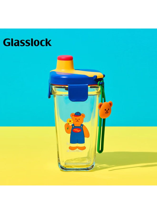 Glasslock & Wigglewiggle Co-Branded Cartoon Printed Glass Water Cup Household Portable New Cup Bear 380Ml - Image 2