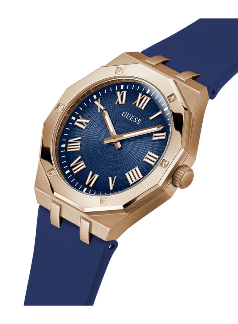 GUESS Asset Men's Analog Quartz Blue Silicone Watch GW0663G3 - 42mm - Image 2