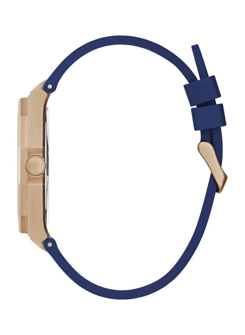 GUESS Asset Men's Analog Quartz Blue Silicone Watch GW0663G3 - 42mm - Image 3