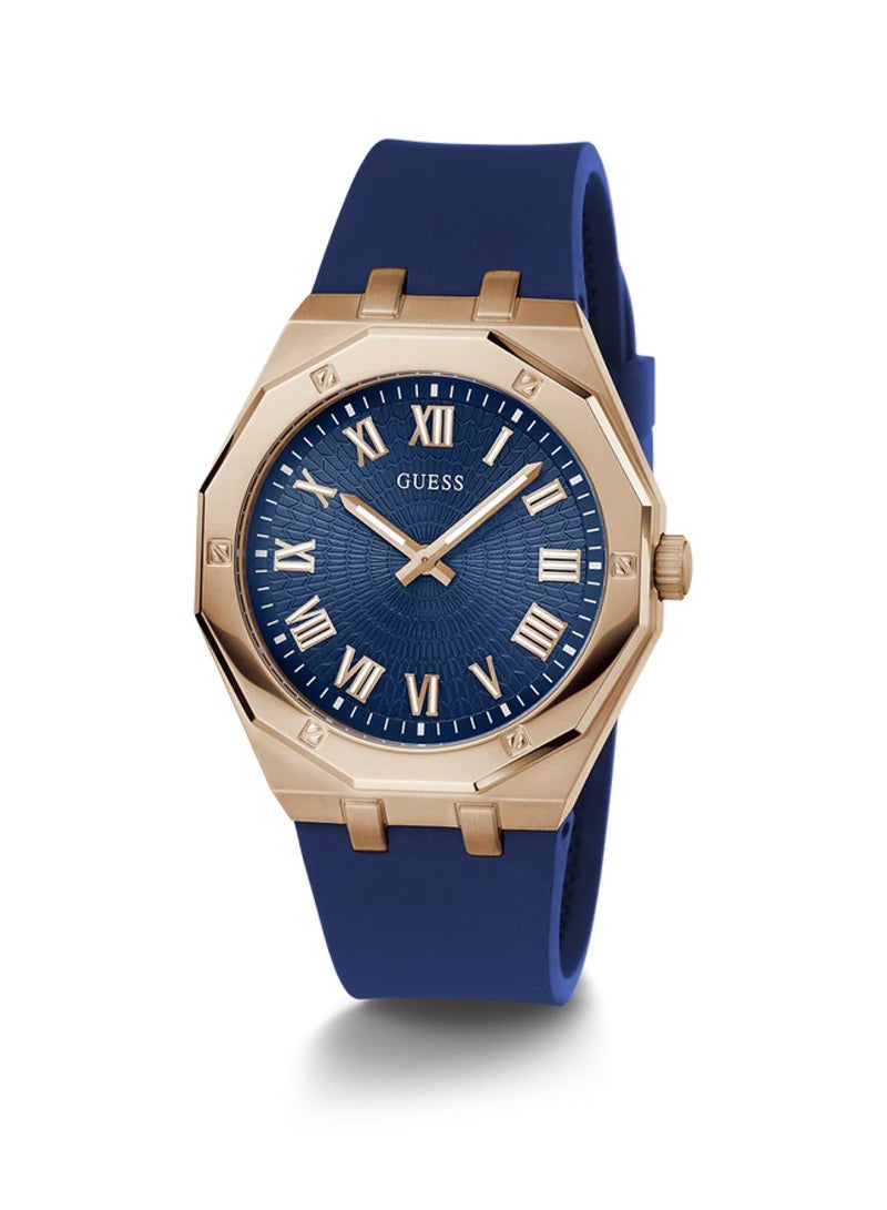 GUESS Asset Men's Analog Quartz Blue Silicone Watch GW0663G3 - 42mm - Image 5