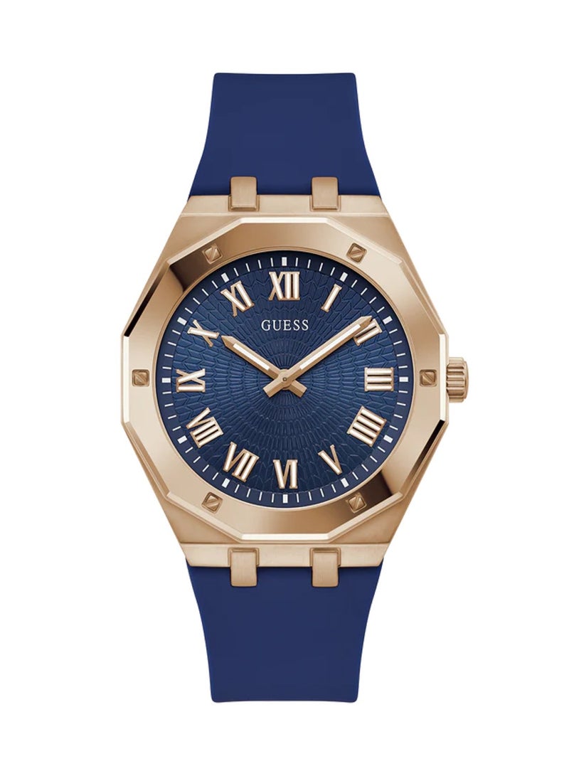 GUESS Asset Men's Analog Quartz Blue Silicone Watch GW0663G3 - 42mm - Image 1