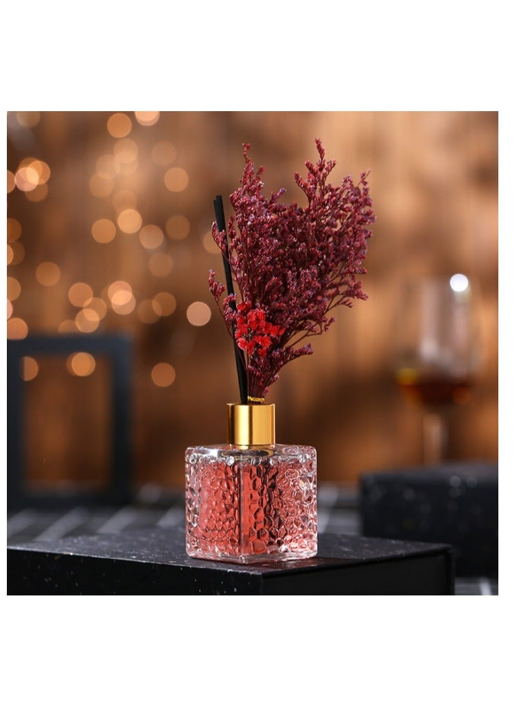 Rose Fraganced  80ml Flower Reed Diffuser Set Scent Diffuser With Sticks Home Fragrance Flower Diffuser For Home Office Bathroom Shelf  - Image 1