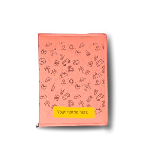 IVillage Poly Silk Printed File Folders | Suitable for Kids, Teenagers and Adults | Theme Based - Travel | Lightweight, Durable and Eco - Friendly | Pack of 1 | Peach | Size : 14 * 10 Inches - Image 1