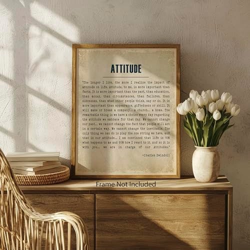 ZUKIY Attitude Is Everything in Life Wall Art - Inspirational Quote Poster 8x10 Unframed Print - Motivational Wall Decor for Office Home Gym or Classroom - Positive Mindset Artwork for Men and Women - Image 5