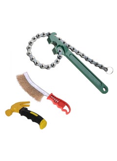 Digital Craft Digital Craft 3 Item Combo 9 Inch MultiPurpose Motorcycle Car Engine Oil Filter Chain Wrench Spanner Removal Tool 225 Adjustable Wrench With Chain Wrench Hand Brush Mini Hammer  - Image 1