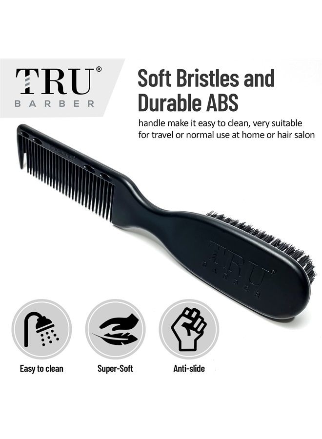 TRU BARBER PRO Fading Brush, Barber Fade Brush, Cleaning Brush for clippers,Beard Brush - Image 1