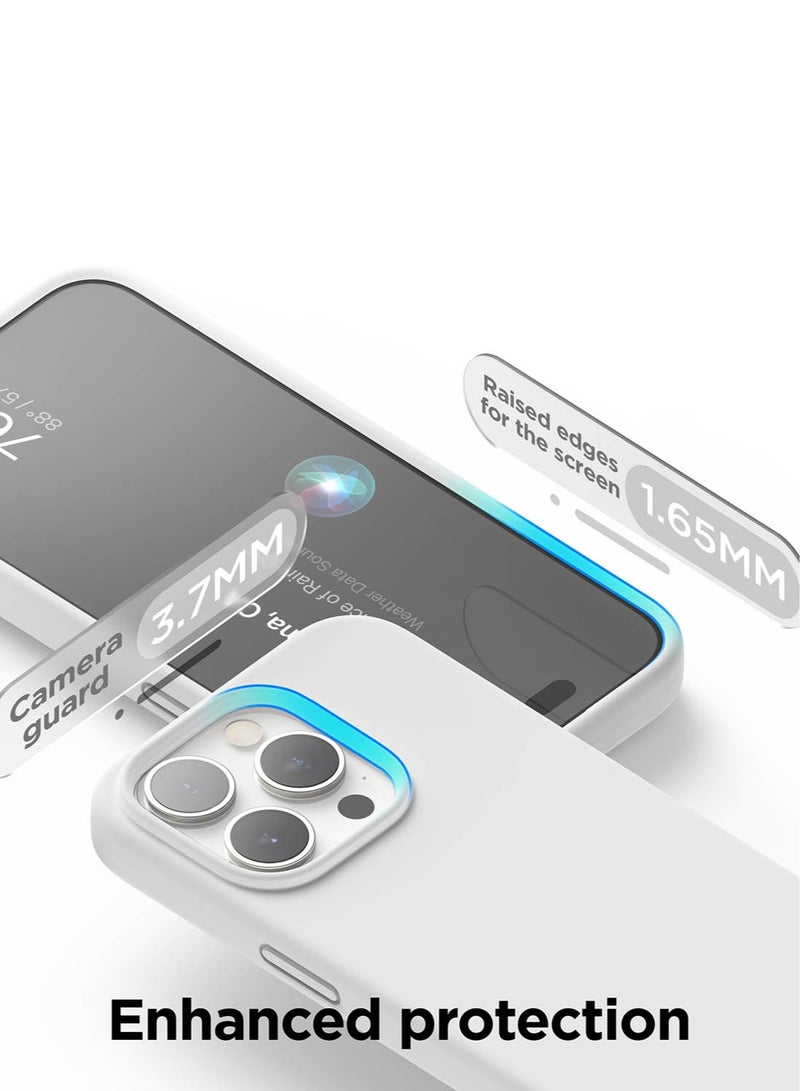 Elago Liquid Silicone for iPhone 15 Pro MAX Case Cover Full Body Protection, Shockproof, Slim, Anti-Scratch Soft Microfiber Lining - White - Image 5