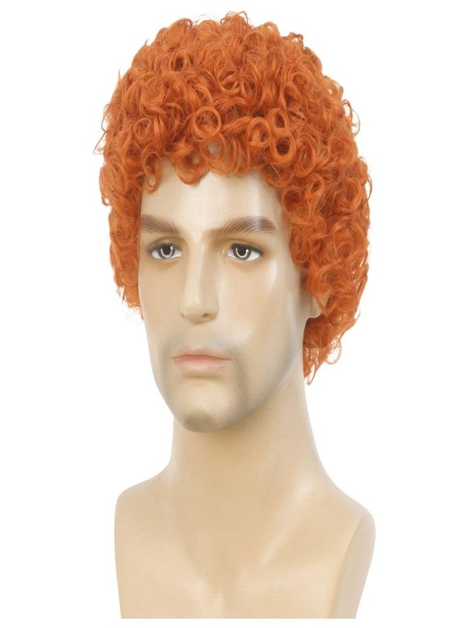 Swiking Orange Afro Curly Wigs for Men Short Rocker Hair California Cosplay Daily Costume Halloween Wig for Male Guy - Image 4