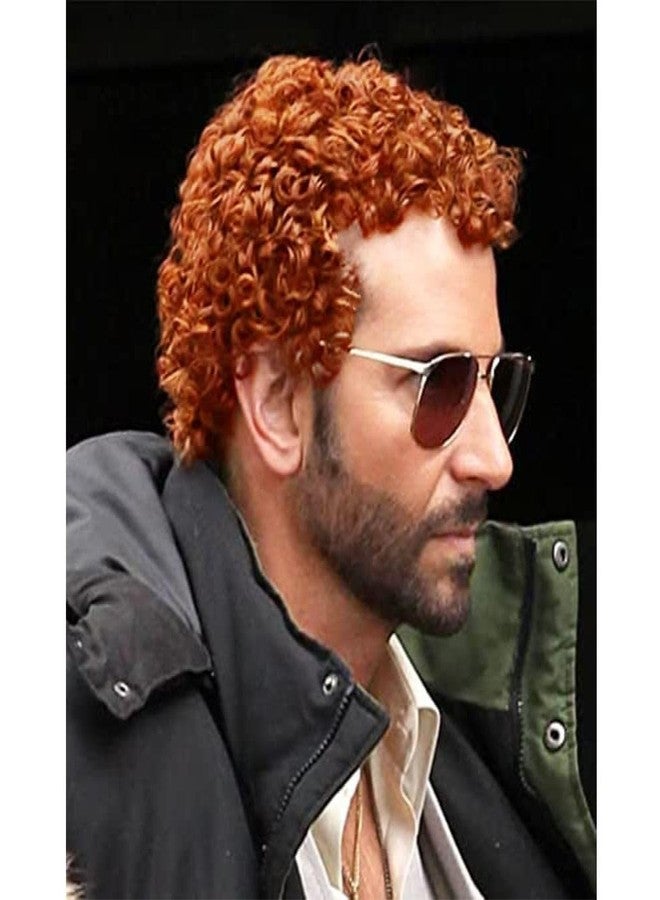Swiking Orange Afro Curly Wigs for Men Short Rocker Hair California Cosplay Daily Costume Halloween Wig for Male Guy - Image 1