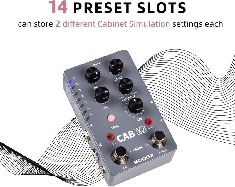 Mooer CAB X2 Dual Footswitch Cab Sim IR Loading Stereo Cabinet Simulation Pedal with 14 Presets Slots Supporting Software Editing - Image 2
