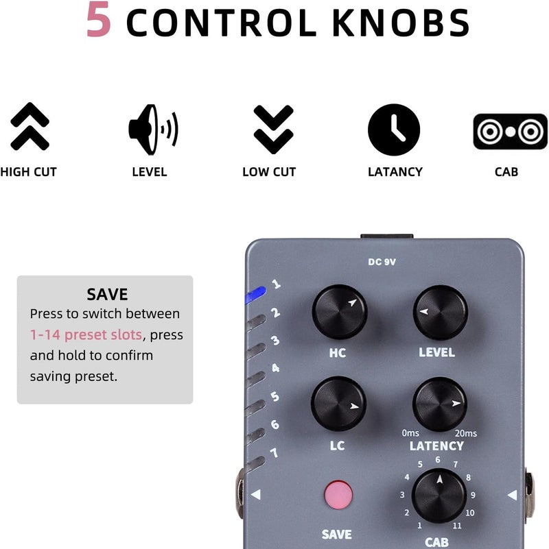 Mooer CAB X2 Dual Footswitch Cab Sim IR Loading Stereo Cabinet Simulation Pedal with 14 Presets Slots Supporting Software Editing - Image 3