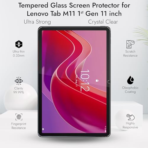 Robustrion Premium Tempered Glass for Lenovo Tab M11 / Lenovo Idea Tab 11 inch Screen Protector Guard for Lenovo Tab M11 / Idea Tab Tablet [Anti-Scratch] & [Smudge Proof] - Pack of 1 - Image 3