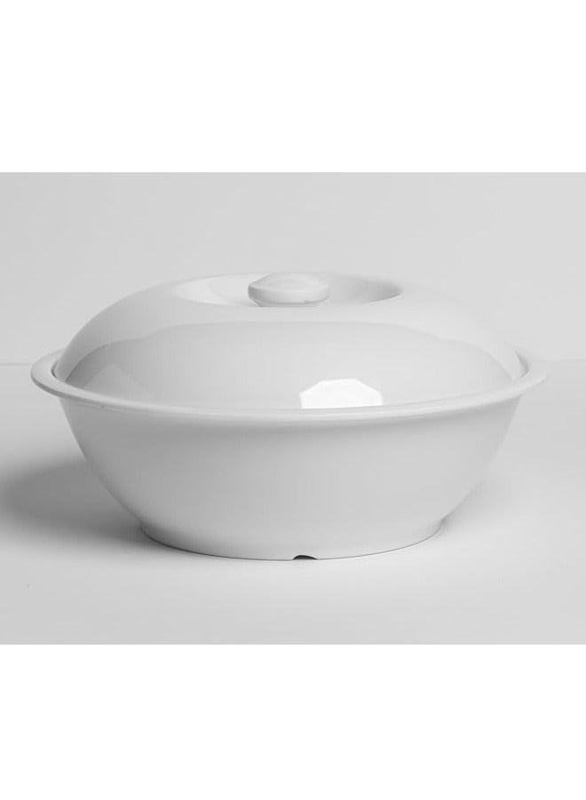 طقم شوربة فاخر مكون من 15 قطعة مصنوع من الميلامين مناسب لـ 6 أشخاص لون أبيض أمن لاستخدام الميكرويف وغسالة الاطباق | مجموعة اطباق و ملاعق للحساء و الشوربة | مجموعة عشاء من الميلامين الصحي - Image 2