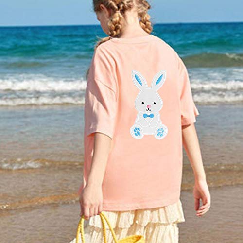 Cute-Patch 6" Large Easter Bunny Pink or Blue Embroidered Iron on sew on Patch Applique (Blue) - Image 2