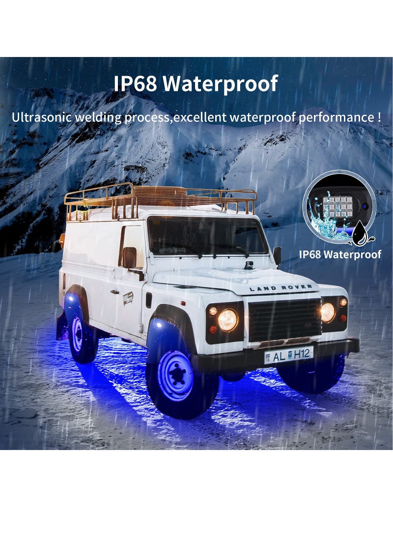 Loquat 4Pcs Neon Underglow Lighting Kit With APP And Wireless Remote Control Waterproof RGB LED Rock Lights Auto Wheel Exterior Underglow Lights For SUV Truck AUTO Motorcycle - Image 5